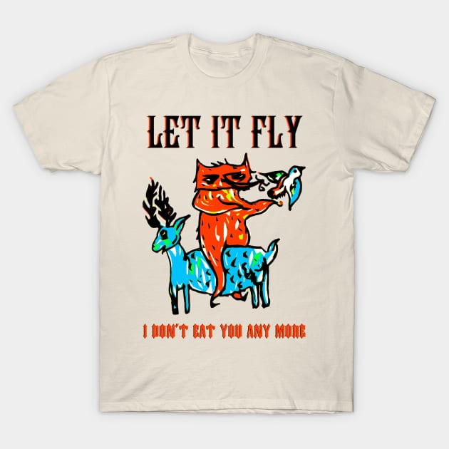 Let it fly vegan print T-Shirt by hardcore repertoire